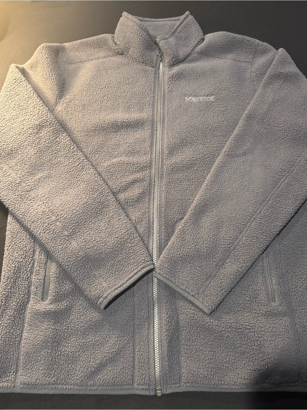 Marmot High Pile Fleece Jacket Men’s XL Gray Full Zip Outdoor Hiking